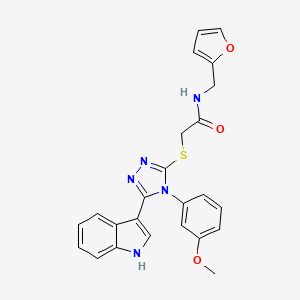 2-((5-(1H-indol-3-yl)-4-(3-methoxyphenyl)-4H-1,2,4-triazol-3-yl)thio)-N-(furan-2-ylmethyl)acetamide