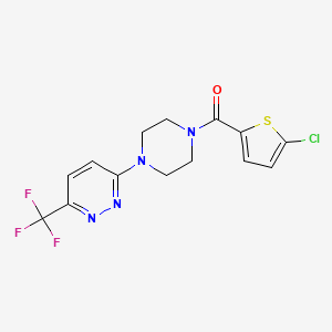 molecular formula C14H12ClF3N4OS B2710561 (5-Chlorothiophen-2-yl)-[4-[6-(trifluoromethyl)pyridazin-3-yl]piperazin-1-yl]methanone CAS No. 2380166-63-0