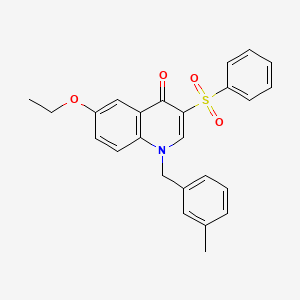 molecular formula C25H23NO4S B2710568 3-(苯磺酰)-6-乙氧基-1-[(3-甲基苯基)甲基]喹啉-4-酮 CAS No. 866725-81-7