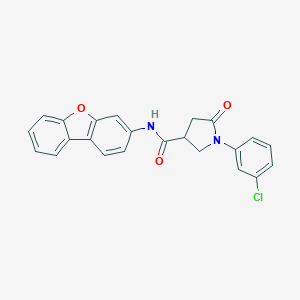 molecular formula C23H17ClN2O3 B271057 1-(3-chlorophenyl)-N-dibenzo[b,d]furan-3-yl-5-oxo-3-pyrrolidinecarboxamide 