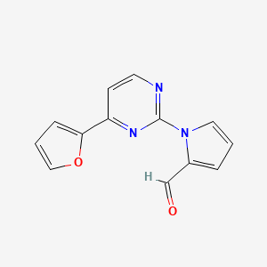 molecular formula C13H9N3O2 B2710573 1-[4-(2-furyl)-2-pyrimidinyl]-1H-pyrrole-2-carbaldehyde CAS No. 685109-20-0