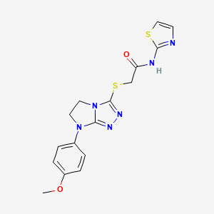 2-((7-(4-methoxyphenyl)-6,7-dihydro-5H-imidazo[2,1-c][1,2,4]triazol-3-yl)thio)-N-(thiazol-2-yl)acetamide
