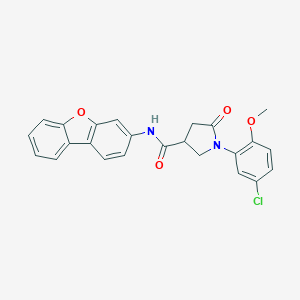 molecular formula C24H19ClN2O4 B271059 1-(5-chloro-2-methoxyphenyl)-N-dibenzo[b,d]furan-3-yl-5-oxo-3-pyrrolidinecarboxamide 