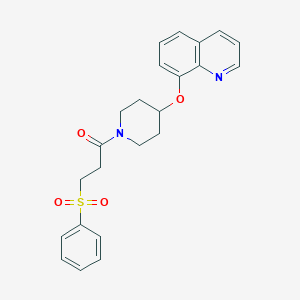 3-(Phenylsulfonyl)-1-(4-(quinolin-8-yloxy)piperidin-1-yl)propan-1-one
