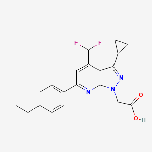 [3-cyclopropyl-4-(difluoromethyl)-6-(4-ethylphenyl)-1H-pyrazolo[3,4-b]pyridin-1-yl]acetic acid