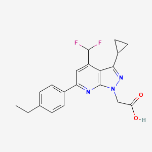 2-(3-Cyclopropyl-4-(difluoromethyl)-6-(4-ethylphenyl)-1H-pyrazolo[3,4-b]pyridin-1-yl)acetic acid