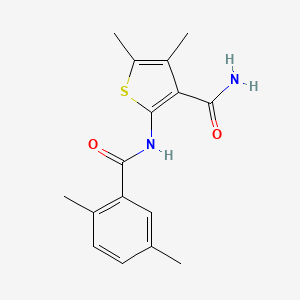 molecular formula C16H18N2O2S B2710600 2-(2,5-Dimethylbenzamido)-4,5-dimethylthiophene-3-carboxamide CAS No. 896311-20-9