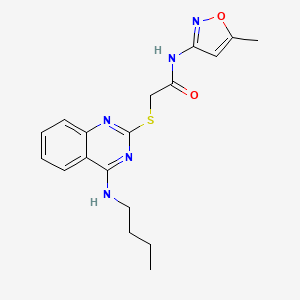 molecular formula C18H21N5O2S B2710601 2-((4-(butylamino)quinazolin-2-yl)thio)-N-(5-methylisoxazol-3-yl)acetamide CAS No. 422532-72-7