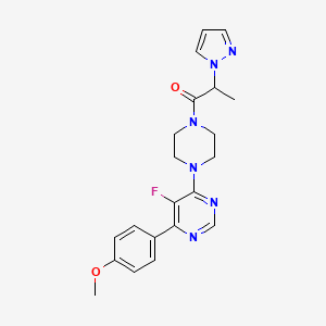 1-{4-[5-fluoro-6-(4-methoxyphenyl)pyrimidin-4-yl]piperazin-1-yl}-2-(1H-pyrazol-1-yl)propan-1-one