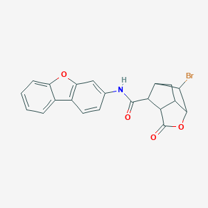 molecular formula C21H16BrNO4 B271061 6-bromo-N-(dibenzo[b,d]furan-3-yl)-2-oxohexahydro-2H-3,5-methanocyclopenta[b]furan-7-carboxamide 