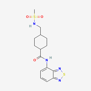 molecular formula C15H20N4O3S2 B2710612 N-(benzo[c][1,2,5]thiadiazol-4-yl)-4-(methylsulfonamidomethyl)cyclohexanecarboxamide CAS No. 1219914-73-4