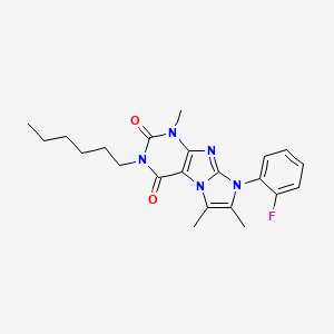 6-(2-Fluorophenyl)-2-hexyl-4,7,8-trimethylpurino[7,8-a]imidazole-1,3-dione