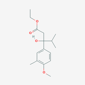 molecular formula C16H24O4 B2710621 Ethyl 3-hydroxy-3-(4-methoxy-3-methylphenyl)-4-methylpentanoate CAS No. 1216805-26-3