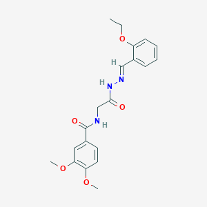 molecular formula C20H23N3O5 B2710626 (E)-N-(2-(2-(2-ethoxybenzylidene)hydrazinyl)-2-oxoethyl)-3,4-dimethoxybenzamide CAS No. 391883-13-9