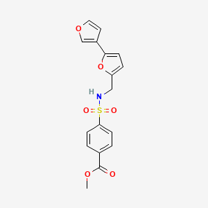 molecular formula C17H15NO6S B2710627 甲基-4-(N-([2,3'-联呋]-5-基甲基磺酰基)苯甲酸酯 CAS No. 2034567-22-9