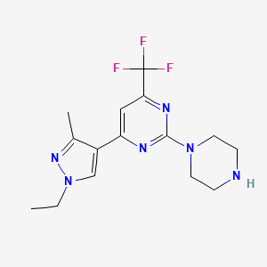4-(1-Ethyl-3-methyl-1H-pyrazol-4-YL)-2-piperazin-1-YL-6-(trifluoromethyl)pyrimidine