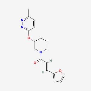 molecular formula C17H19N3O3 B2710631 (E)-3-(呋喃-2-基)-1-(3-((6-甲基吡啶-3-基氧基)哌啶-1-基)丙-2-烯-1-酮 CAS No. 2035035-89-1
