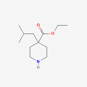 molecular formula C12H23NO2 B2710645 Ethyl 4-(2-methylpropyl)piperidine-4-carboxylate CAS No. 1227243-23-3