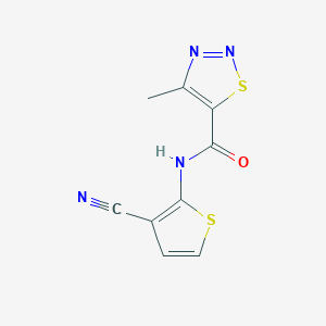 molecular formula C9H6N4OS2 B2710646 N-(3-cyanothiophen-2-yl)-4-methyl-1,2,3-thiadiazole-5-carboxamide CAS No. 1251578-94-5