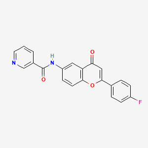 molecular formula C21H13FN2O3 B2710648 N-[2-(4-fluorophenyl)-4-oxo-4H-chromen-6-yl]pyridine-3-carboxamide CAS No. 923180-05-6