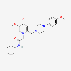 N-cyclohexyl-2-(5-methoxy-2-((4-(4-methoxyphenyl)piperazin-1-yl)methyl)-4-oxopyridin-1(4H)-yl)acetamide