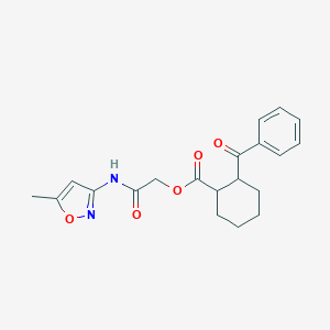 molecular formula C20H22N2O5 B271066 2-[(5-Methyl-1,2-oxazol-3-yl)amino]-2-oxoethyl 2-(phenylcarbonyl)cyclohexanecarboxylate 