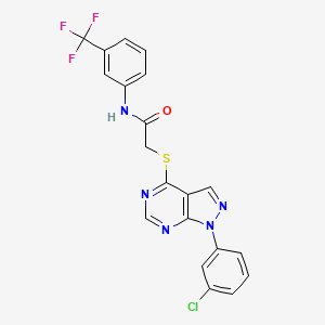molecular formula C20H13ClF3N5OS B2710660 2-((1-(3-chlorophenyl)-1H-pyrazolo[3,4-d]pyrimidin-4-yl)thio)-N-(3-(trifluoromethyl)phenyl)acetamide CAS No. 893919-11-4