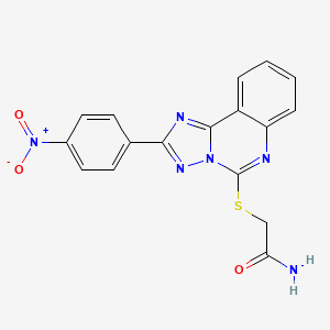 molecular formula C17H12N6O3S B2710661 2-{[2-(4-Nitrophenyl)[1,2,4]triazolo[1,5-c]quinazolin-5-yl]thio}acetamide CAS No. 443677-36-9