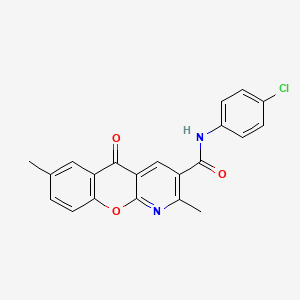 molecular formula C21H15ClN2O3 B2710668 N-(4-chlorophenyl)-2,7-dimethyl-5-oxo-5H-chromeno[2,3-b]pyridine-3-carboxamide CAS No. 338751-37-4