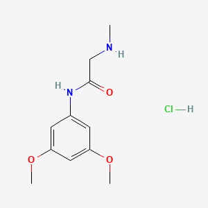 molecular formula C11H17ClN2O3 B2710676 N-(3,5-dimethoxyphenyl)-2-(methylamino)acetamide hydrochloride CAS No. 1376326-19-0