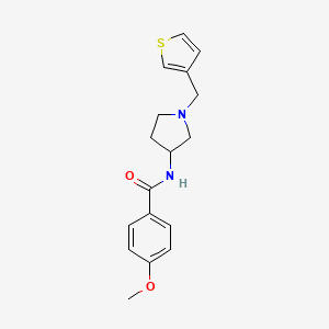 molecular formula C17H20N2O2S B2710679 4-methoxy-N-{1-[(thiophen-3-yl)methyl]pyrrolidin-3-yl}benzamide CAS No. 2097858-40-5