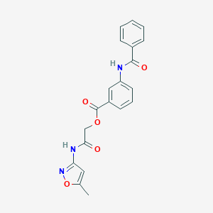 molecular formula C20H17N3O5 B271068 2-[(5-Methyl-3-isoxazolyl)amino]-2-oxoethyl 3-(benzoylamino)benzoate 
