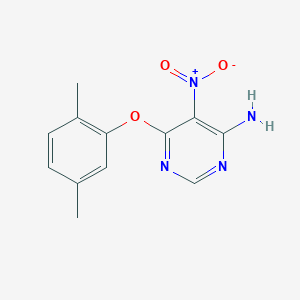 molecular formula C12H12N4O3 B2710698 6-(2,5-Dimethylphenoxy)-5-nitropyrimidin-4-amine CAS No. 497063-50-0