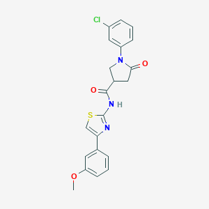 molecular formula C21H18ClN3O3S B271070 1-(3-chlorophenyl)-N-[4-(3-methoxyphenyl)-1,3-thiazol-2-yl]-5-oxo-3-pyrrolidinecarboxamide 