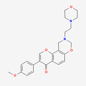 molecular formula C24H26N2O5 B2710700 3-(4-methoxyphenyl)-9-(2-morpholinoethyl)-9,10-dihydrochromeno[8,7-e][1,3]oxazin-4(8H)-one CAS No. 929444-82-6