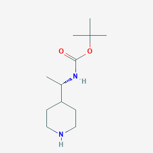 molecular formula C12H24N2O2 B2710704 tert-Butyl N-[(1S)-1-(piperidin-4-yl)ethyl]carbamate CAS No. 1932094-84-2