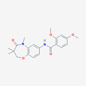 molecular formula C21H24N2O5 B2710707 2,4-dimethoxy-N-(3,3,5-trimethyl-4-oxo-2,3,4,5-tetrahydrobenzo[b][1,4]oxazepin-7-yl)benzamide CAS No. 921542-72-5
