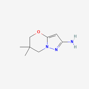 molecular formula C8H13N3O B2710737 6,6-Dimethyl-6,7-dihydro-5H-pyrazolo[5,1-b][1,3]oxazin-2-amine CAS No. 1707580-84-4