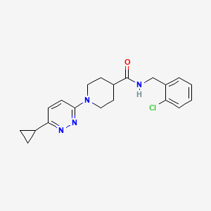 molecular formula C20H23ClN4O B2710744 N-[(2-chlorophenyl)methyl]-1-(6-cyclopropylpyridazin-3-yl)piperidine-4-carboxamide CAS No. 2097859-71-5