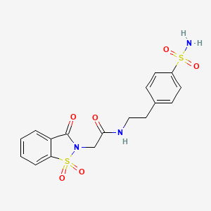 molecular formula C17H17N3O6S2 B2710797 2-(1,1-dioxido-3-oxobenzo[d]isothiazol-2(3H)-yl)-N-(4-sulfamoylphenethyl)acetamide CAS No. 899995-71-2