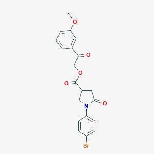 molecular formula C20H18BrNO5 B271080 2-(3-Methoxyphenyl)-2-oxoethyl 1-(4-bromophenyl)-5-oxo-3-pyrrolidinecarboxylate 