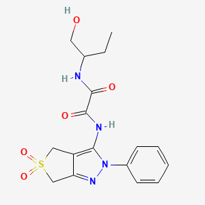 molecular formula C17H20N4O5S B2710804 N1-(5,5-dioxido-2-phenyl-4,6-dihydro-2H-thieno[3,4-c]pyrazol-3-yl)-N2-(1-hydroxybutan-2-yl)oxalamide CAS No. 899988-98-8