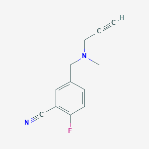 molecular formula C12H11FN2 B2710807 2-Fluoro-5-[[methyl(prop-2-ynyl)amino]methyl]benzonitrile CAS No. 1825566-98-0