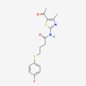 molecular formula C16H17FN2O2S2 B2710814 N-(5-acetyl-4-methylthiazol-2-yl)-4-((4-fluorophenyl)thio)butanamide CAS No. 941925-10-6