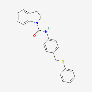 molecular formula C22H20N2OS B2710817 N-{4-[(苯基硫基)甲基]苯基}-1-吲哚甲酰胺 CAS No. 685107-66-8