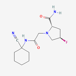 molecular formula C14H21FN4O2 B2710826 (2S,4R)-1-[2-[(1-Cyanocyclohexyl)amino]-2-oxoethyl]-4-fluoropyrrolidine-2-carboxamide CAS No. 1938406-04-2