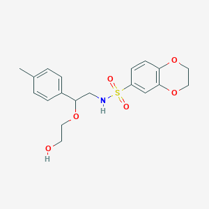 molecular formula C19H23NO6S B2710827 N-(2-(2-hydroxyethoxy)-2-(p-tolyl)ethyl)-2,3-dihydrobenzo[b][1,4]dioxine-6-sulfonamide CAS No. 1798457-57-4