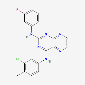 molecular formula C19H14ClFN6 B2710833 N4-(3-chloro-4-methylphenyl)-N2-(3-fluorophenyl)pteridine-2,4-diamine CAS No. 946290-84-2