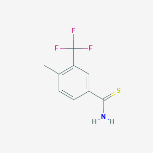 molecular formula C9H8F3NS B2710836 4-Methyl-3-(trifluoromethyl)benzene-1-carbothioamide CAS No. 1538699-47-6