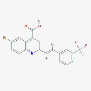 molecular formula C19H11BrF3NO2 B2710839 6-溴-2-{2-[3-(三氟甲基)苯基]乙烯基}喹啉-4-羧酸 CAS No. 926269-29-6
